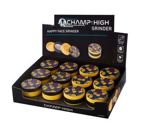Champ Champ - Grinder 62mm - Plastic - Happy Emoji - 12 st.