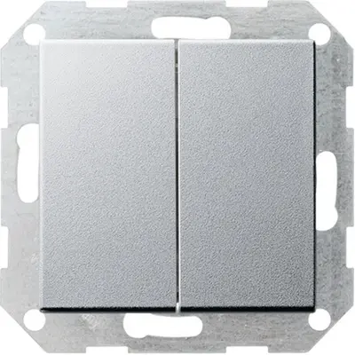 Gira drukvlakschakelaar wissel-wisselschakelaar Systeem 55 aluminium mat (012826)