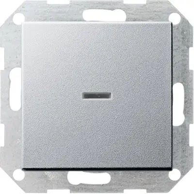 Gira drukvlakschakelaar controleverlichting 1-polig Systeem 55 aluminium mat (013626)