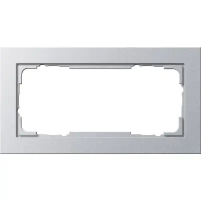 Gira afdekraam 2-voudig zonder middenstijl E2 aluminium mat (100225)