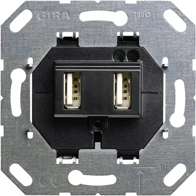 Gira USB wandcontactdoos 2-voudig USB-A (235900)