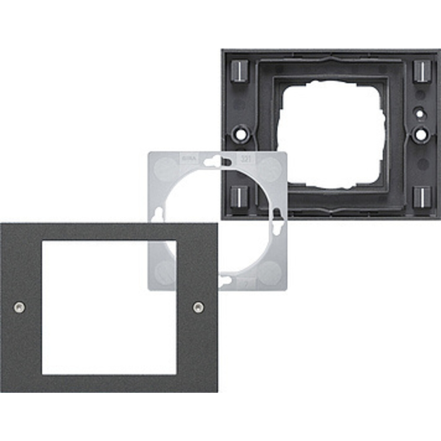 Gira afdekkap opsteekbaar 50x50mm zonder draagring TX44 antraciet