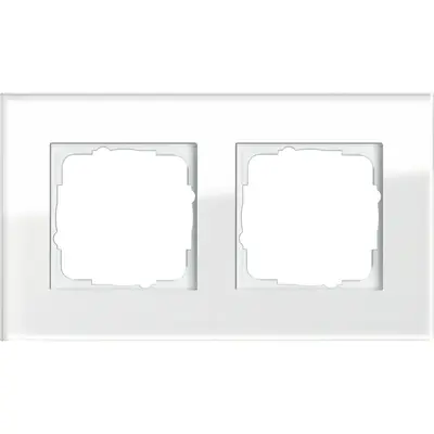 Gira afdekraam 2-voudig Esprit glas wit (021212)