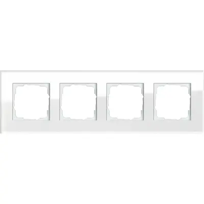 Gira afdekraam 4-voudig Esprit glas wit (021412)