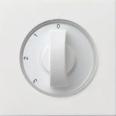 Gira draaiknop driestandenschakelaar met nulstand F100 wit glans (0669112)