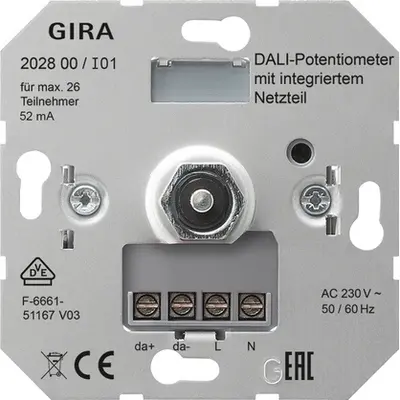 Gira DALI potentiometer met geintegreerde netvoeding (202800)