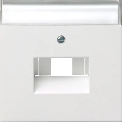 Gira centraalplaat RJ45 wandcontactdoos tekstkader 1&2-voudig F100 wit glans (0284112)
