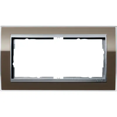 Gira afdekraam 2-voudig Event Clear bruin glans/aluminium mat (1002766)