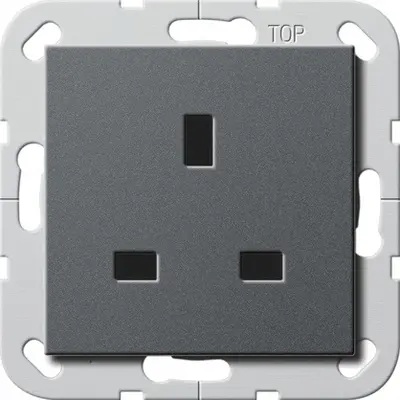 Gira wandcontactdoos British Standard verhoogde aanraakbeveiliging 13/250v antraciet Systeem 55 (277628)