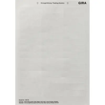 Gira tekstvel 62,0x18,0mm 42st (145900)