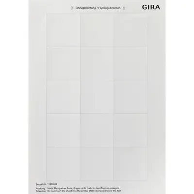 Gira tekstvel 52x52 wit se15 (287002)