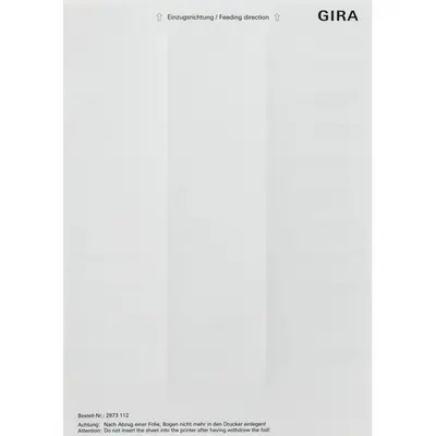 Gira tekstvl 21,8x67 wit sE33 (2873112)
