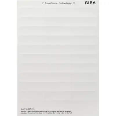 Gira tekstvl 23,7x66 wit sE30 (2875112)