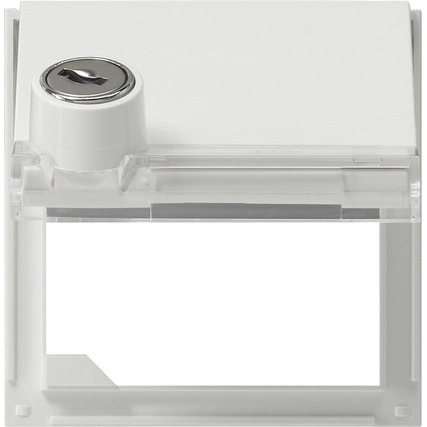 Gira Stopcontact Met Randaarde Klapdeksel Slot En Tekstkader Opbouw Grijs 456930
