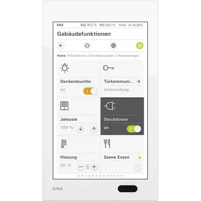 Gira G1 230V multifunctioneel bedieningspaneel glas wit (206712)