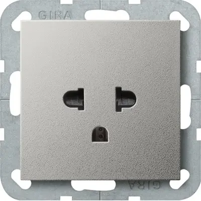 Gira wandcontactdoos EURO-US Systeem 55 edelstaal (2840600)