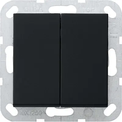 Gira drukvlakschakelaar wissel-wisselschakelaar Systeem 55 zwart mat (0128005)