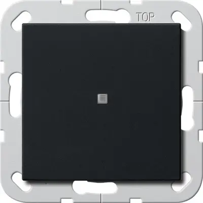 Gira drukvlakschakelaar rechtstaand controleverlichting 1-polig Systeem 55 zwart mat (0124005)