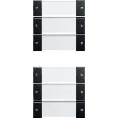Gira wipset 6-voudig tekstkader Systeem 55 zwart (2136005)