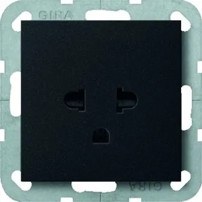 Gira wandcontactdoos EURO-US Systeem 55 zwart mat (2840005)