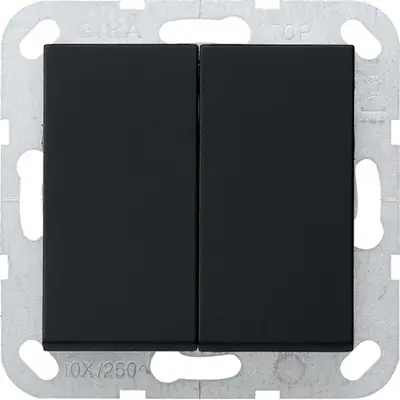 Gira drukvlakschakelaar rechtstaand serieschakelaar Systeem 55 zwart mat (2860005)