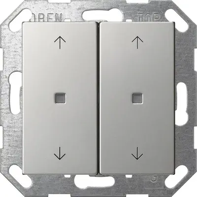 Gira drukcontact met 2-voudige wip en pijlsymbolen voor Gira One en KNX Systeem 55 edelstaal (5174600)