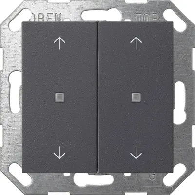 Gira drukcontact met 2-voudige wip en pijlsymbolen voor Gira One en KNX Systeem 55 antraciet mat (517428)