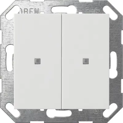 Gira drukcontact met 2-voudige wip voor Gira One en KNX Systeem 55 wit mat (517327)