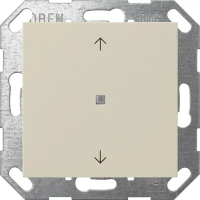 Gira drukcontact met 1-voudige wip en pijlsymbolen voor Gira One en KNX Systeem 55 creme glans (517201)