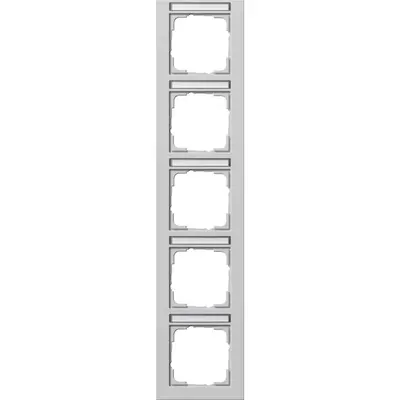 Gira afdekraam 5-voudig verticaal tekstkader E2 grijs mat (111537)