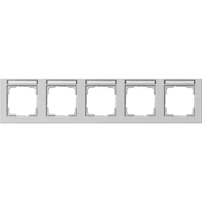 Gira afdekraam 5-voudig horizontaal tekstkader E2 grijs mat (109537)