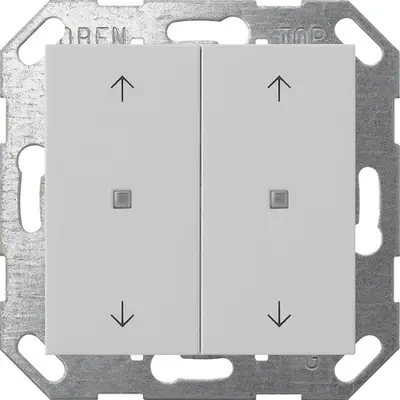 Gira drukcontact met 2-voudige wip en pijlsymbolen voor Gira One en KNX Systeem 55 grijs mat (5174015)