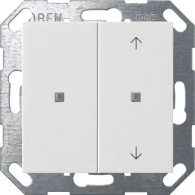 Gira drukcontact met onbedrukte wip en wip met pijlsymbolen voor Gira One en KNX Systeem 55 wit mat (517527)