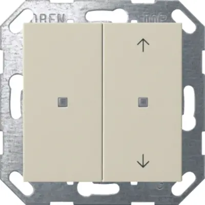 Gira drukcontact met onbedrukte wip en wip met pijlsymbolen voor Gira One en KNX Systeem 55 creme glans (517501)