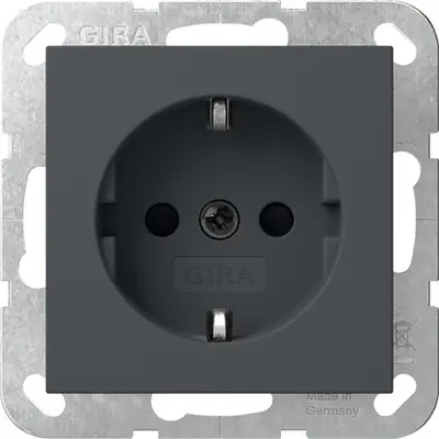 Gira wandcontactdoos met schroefklemmen Systeem 55 antraciet mat (418328)