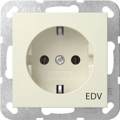 Gira wandcontactdoos randaarde EDV Systeem 55 creme glans (445801)