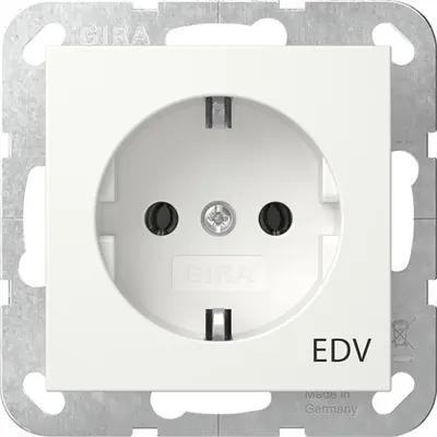 Gira wandcontactdoos randaarde EDV Systeem 55 wit glans (445803)