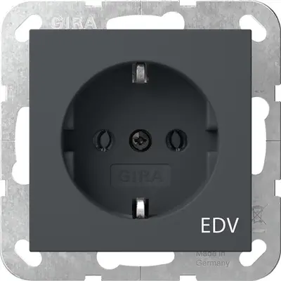 Gira wandcontactdoos randaarde EDV Systeem 55 antraciet mat (445828)