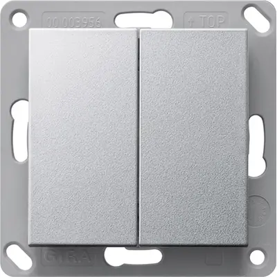 Gira RF wandzender 2-voudig voor KNX Systeem 55 aluminium mat (517826)