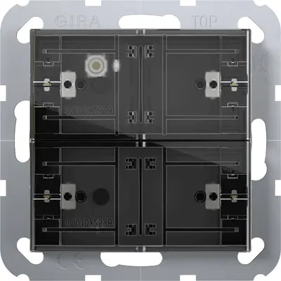 Gira Tastsensor 4.55 Komfort 2-voudig voor Gira One en KNX met inbedrijfstellingswip (504200)