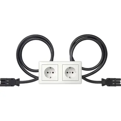 Gira wandcontactdoos 2-voudig randaarde compleet wandgoot Type 5 stekerbaar Standaard 55 wit glans (493503)