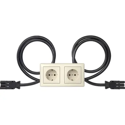 Gira wandcontactdoos 2-voudig randaarde compleet wandgoot Type 10 Standaard 55 creme glans (483101)