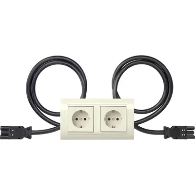 Gira wandcontactdoos RA 2-voudig compleet wandgoot Type 10 stekerbaar Standaard 55 breed creme glans (4931021)