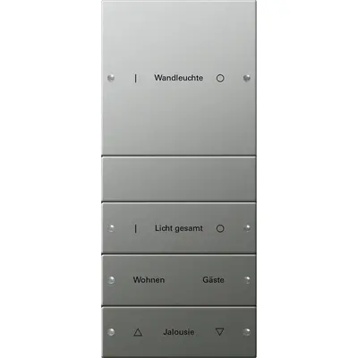 Gira wppnst 4-voudig beschrfb Systeem 55 edelstaal (2134602)