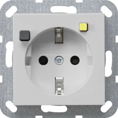 Gira wandcontactdoos met aardlekbeveiliging 30 mA Systeem 55 grijs mat (2677015)