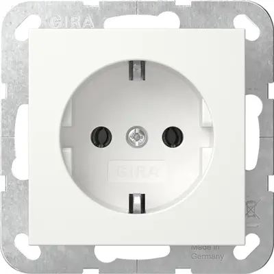 Gira wandcontactdoos randaarde schroefklemmen Systeem 55 wit glans (418003)