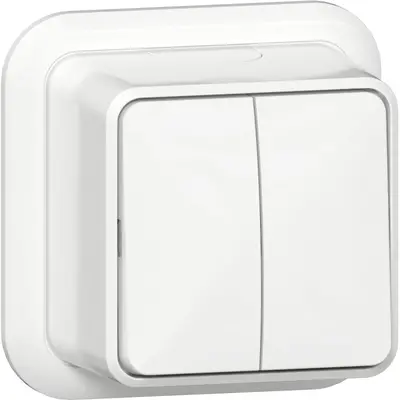 Gira serieschakelaar opbouw wit (310511)