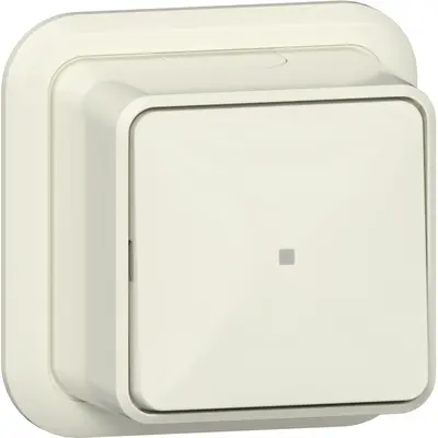 Gira pulsdrukker wisselcontact 1-polig met controlevenster opbouw creme (315610)