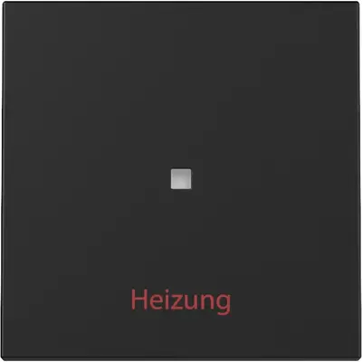 Gira schakelwip met opdruk Heizung en controlevenster Systeem 55 zwart mat (3678005)