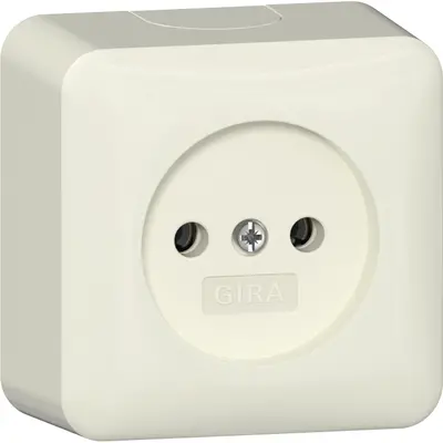 Gira wandcontactdoos zonder randaarde met interne montageplaat opbouw creme (447012)